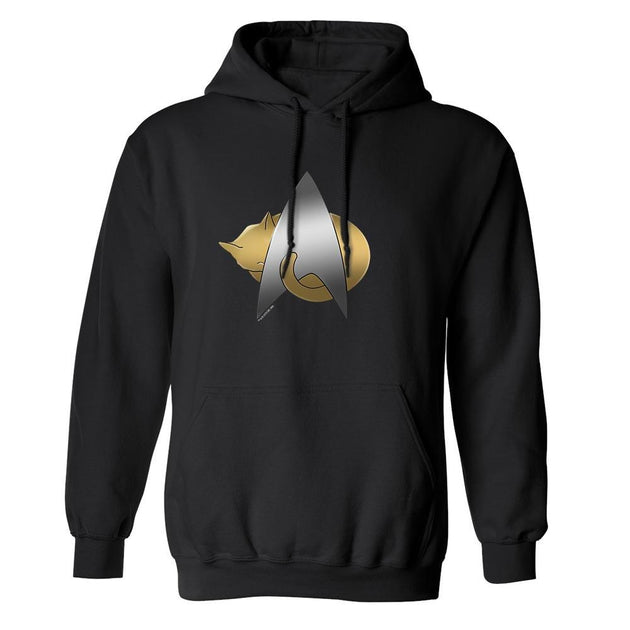 Star Trek The Next Generation Kitty Cat Logo Fleece Hooded Sweatshirt