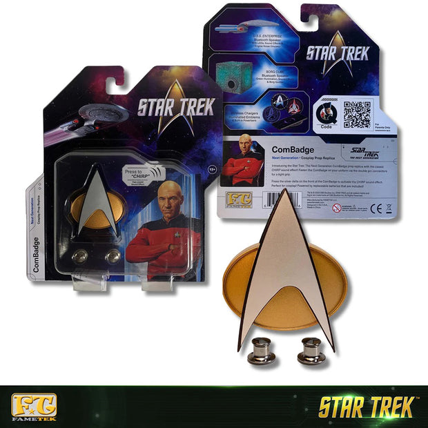 Star Trek The Next Generation Chirping Communicator Badge, TNG ComBadge (Non-Bluetooth)