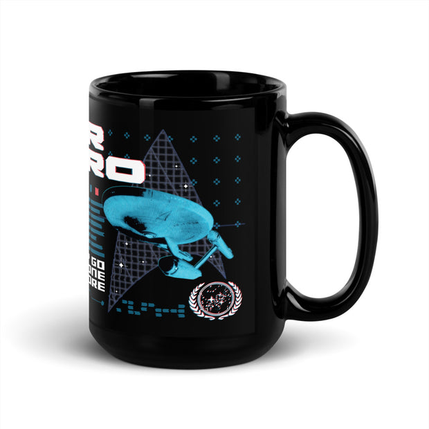 Star Trek: The Original Series Enterprise Semper Exploro Black Mug