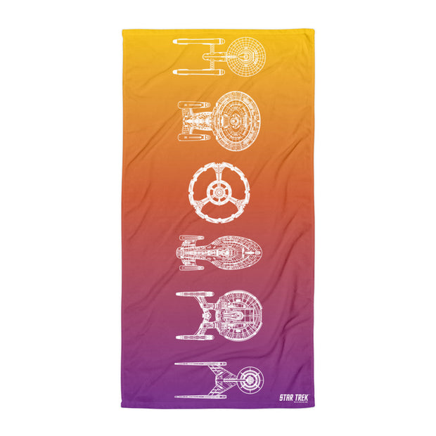 Star Trek Ships Of The Line Beach Towel