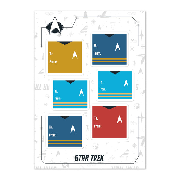 Star Trek Holiday Gift Label Sticker Sheet