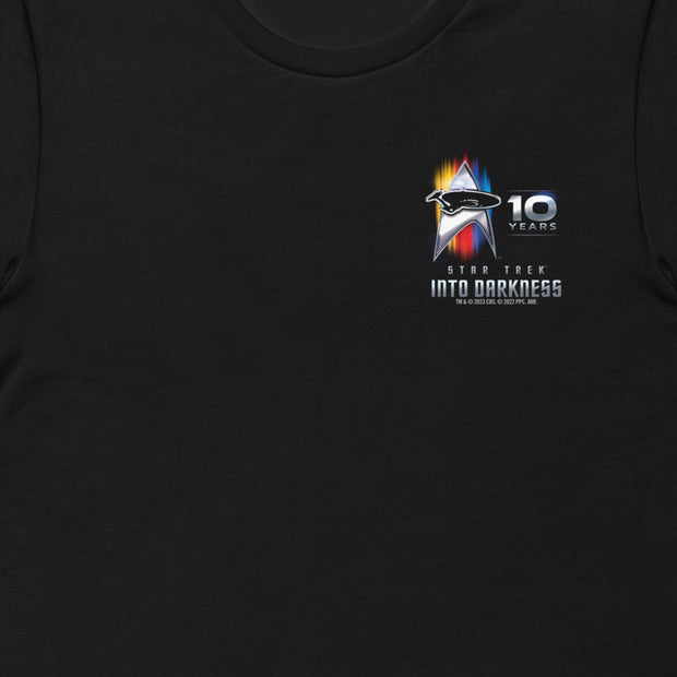 Star Trek XII: Into Darkness 10th Anniversary Left Chest Adult Short Sleeve T-Shirt