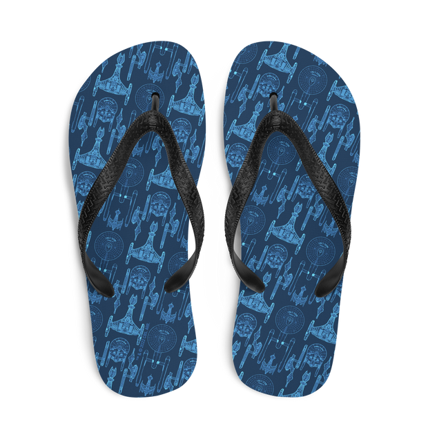 Star Trek Ships of the Line Pattern Adult Flip Flops