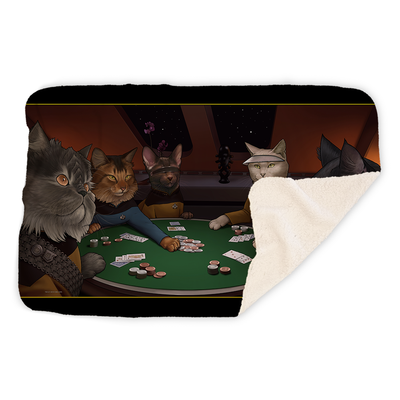 Star Trek: The Next Generation Poker Cats Fleece Blanket