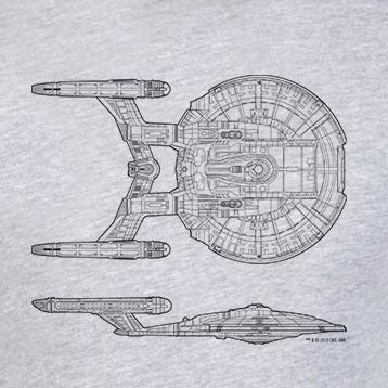 Star Trek: Enterprise NX-01 Schematic Adult Short Sleeve T-Shirt